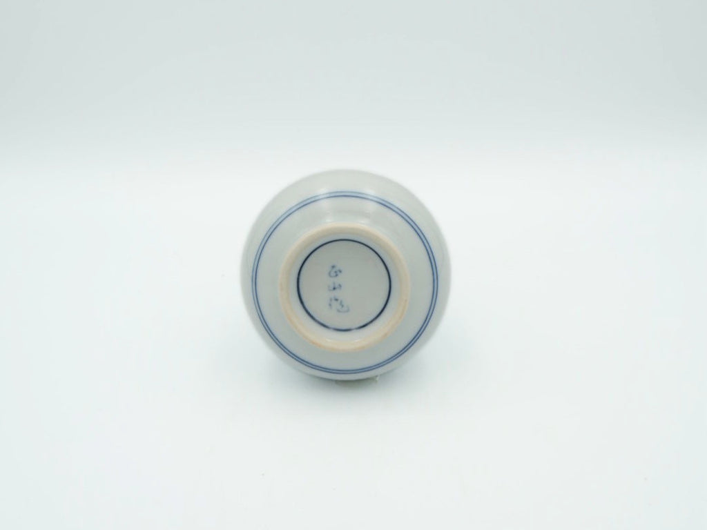 Japanese Blue and White Sometsuke Grape Tokkuri Sake Bottle — Sanpo, Showa Period, Arita or Kyo Ware
