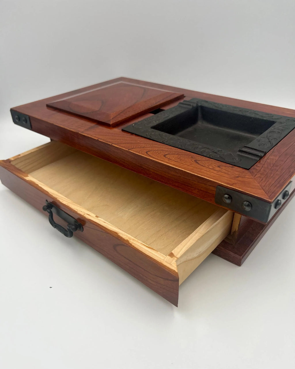 Vintage 1980s Japanese Lacquerware Tobacco Tray Smoking Set | Showa Era Collectible
