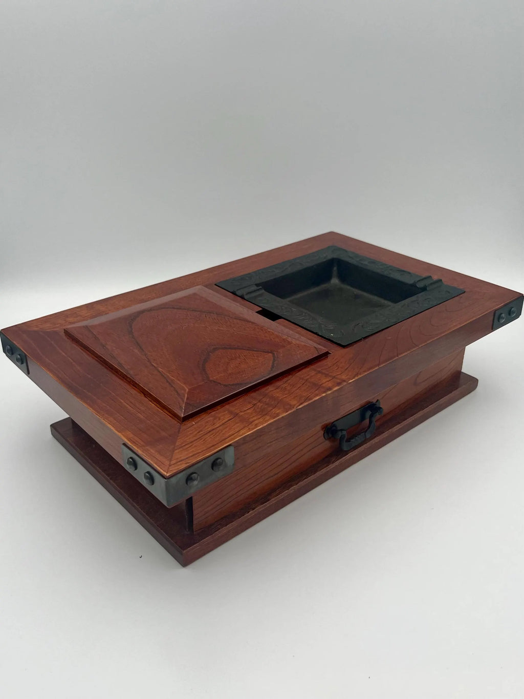 Vintage 1980s Japanese Lacquerware Tobacco Tray Smoking Set | Showa Era Collectible