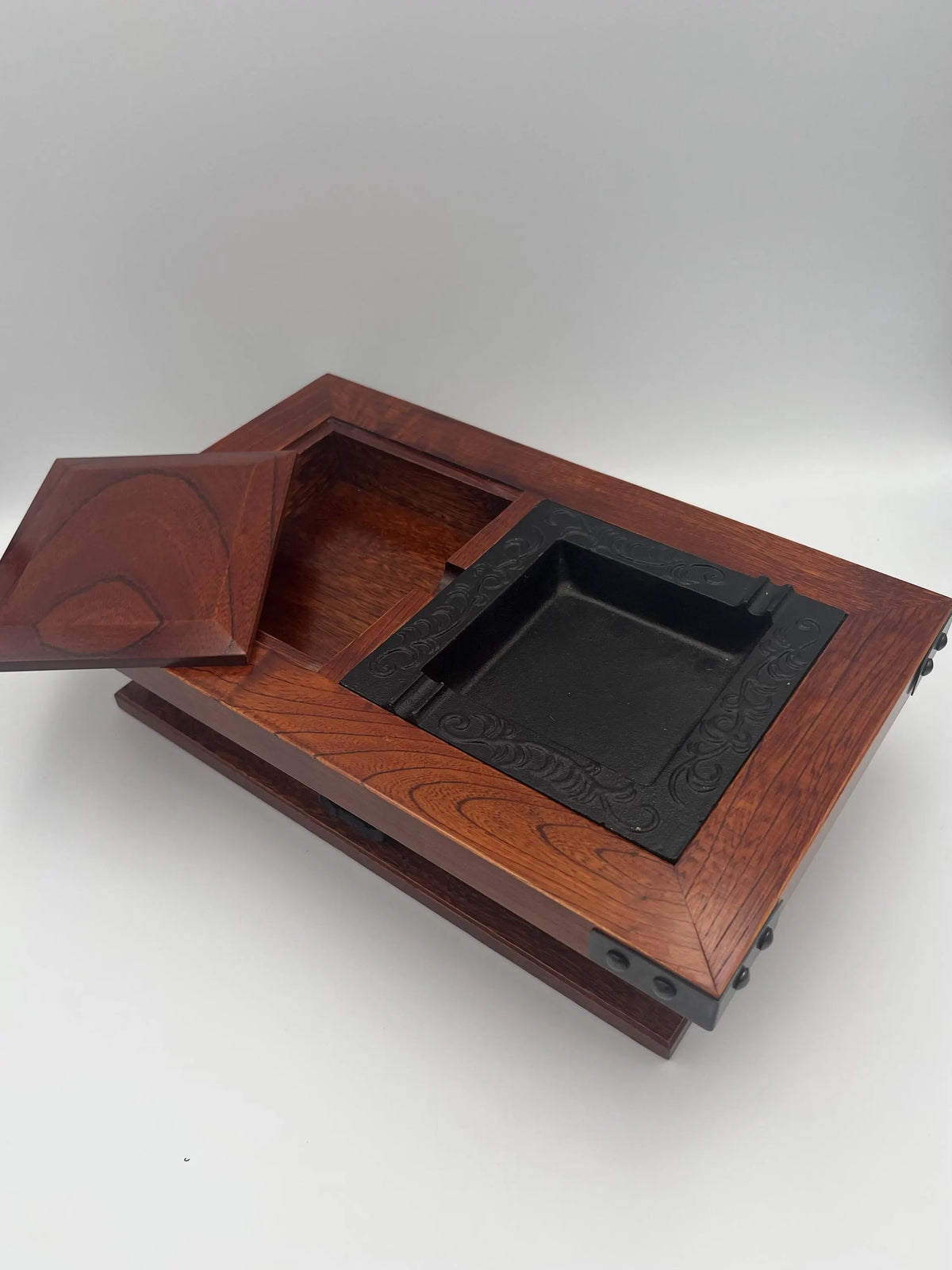 Vintage 1980s Japanese Lacquerware Tobacco Tray Smoking Set | Showa Era Collectible