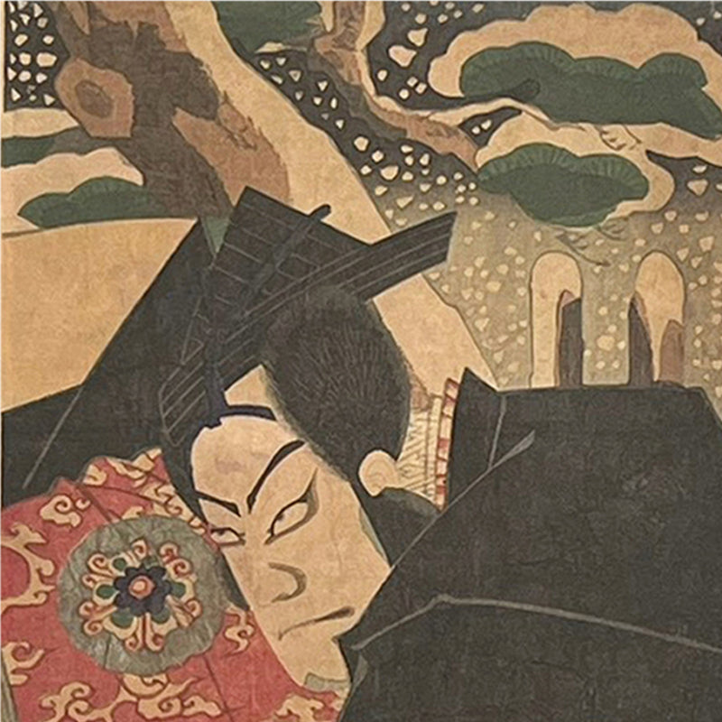 A Samurai’s Gaze — Original Japanese Woodblock Print by Yōshū Chikanobu, Meiji Period