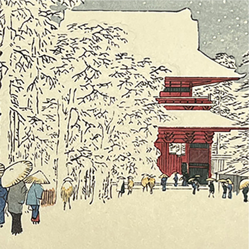 ICONIC TOKYO IN SNOW – Giant Lantern &amp; Sensō-ji, Asakusa | 歌川広重 Utagawa Hiroshige (1797–1858)