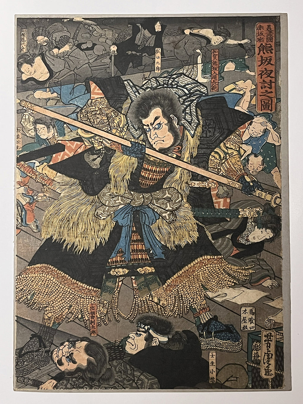 THE GIANT OUTLAW – Midnight Ambush in Old Japan – 歌川芳虎 Utagawa Yoshitora (active c. 1850–1880)