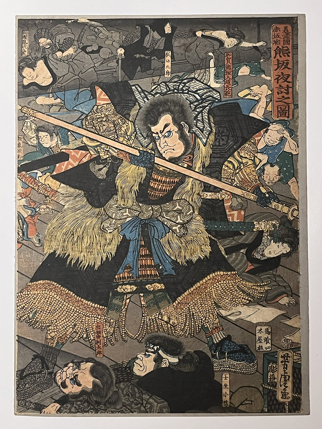 THE GIANT OUTLAW – Midnight Ambush in Old Japan – 歌川芳虎 Utagawa Yoshitora (active c. 1850–1880)
