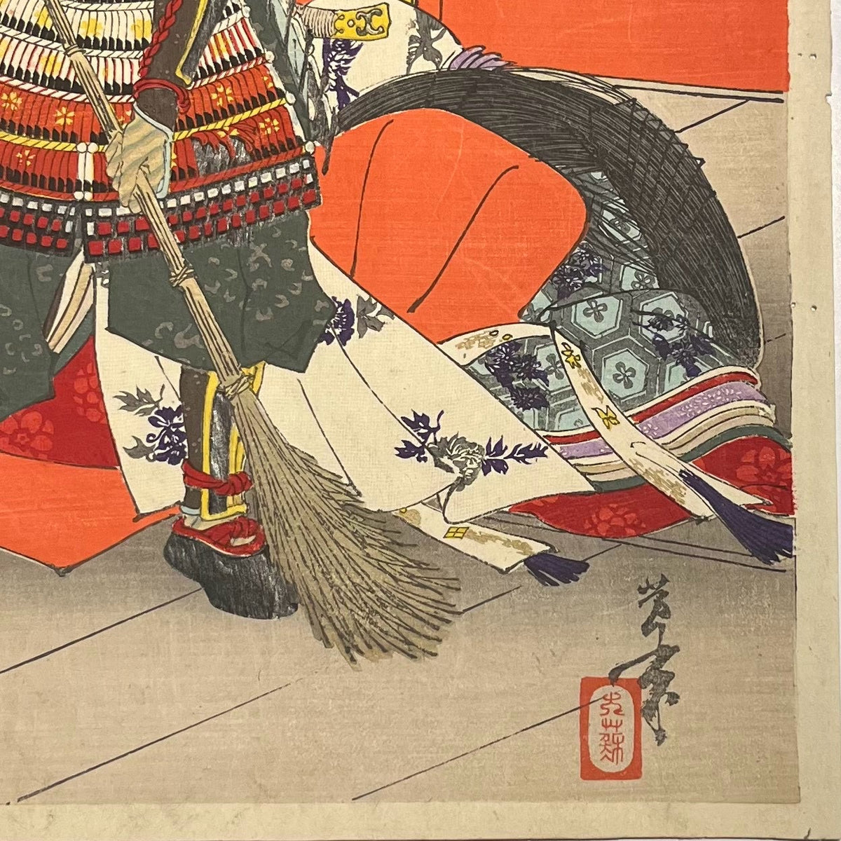 Tsukioka Yoshitoshi – Taira no Tomomori, 1885 | Original Japanese Woodblock Print
