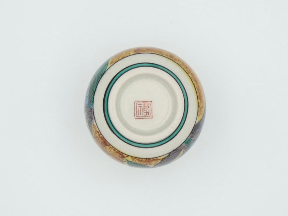 Kutani Gosai Yunomi Teacup Set of 6 with Presentation Box | Showa Era Japanese Ceramics