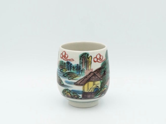 Kutani Gosai Yunomi Teacup Set of 6 with Presentation Box | Showa Era Japanese Ceramics