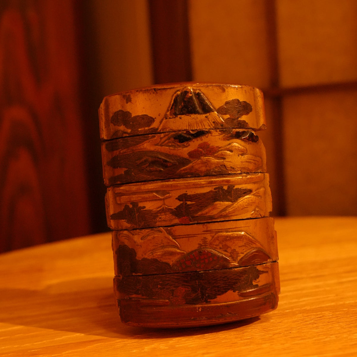 Antique Japanese Inro with Gold Maki-e, Edo Period
