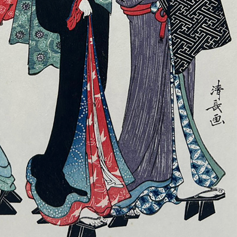 Rainy Day in Old Tokyo – Edo Elegance Under Umbrellas | Torii Kiyonaga (1752–1815)