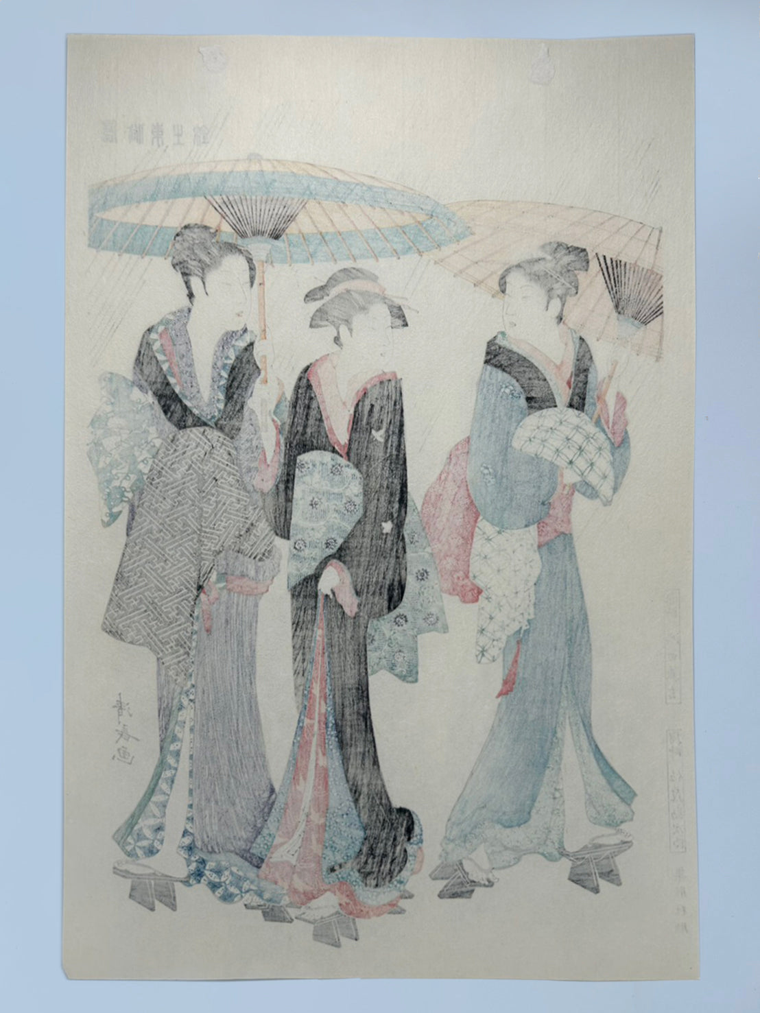 Rainy Day in Old Tokyo – Edo Elegance Under Umbrellas | Torii Kiyonaga (1752–1815)